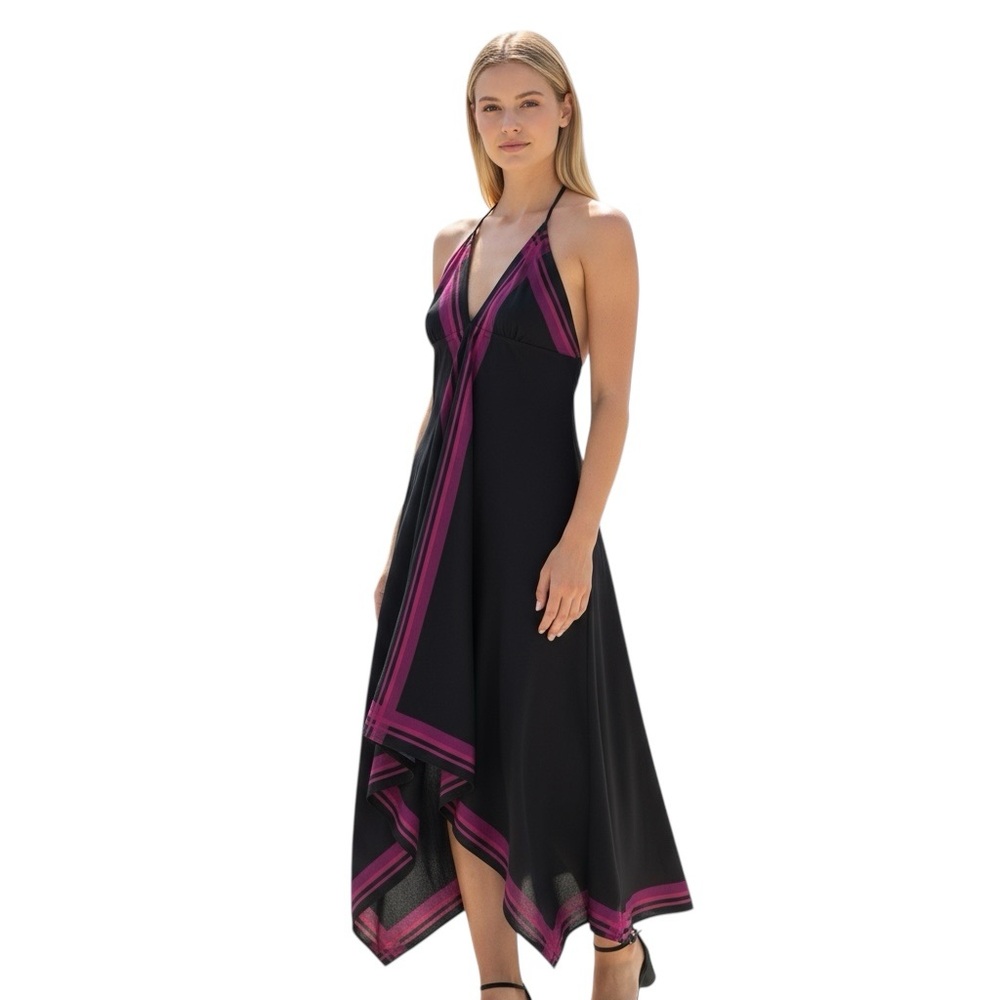 Women’s Old Navy High Low Chiffon Spaghetti Strap Black Colorblock Size XS
